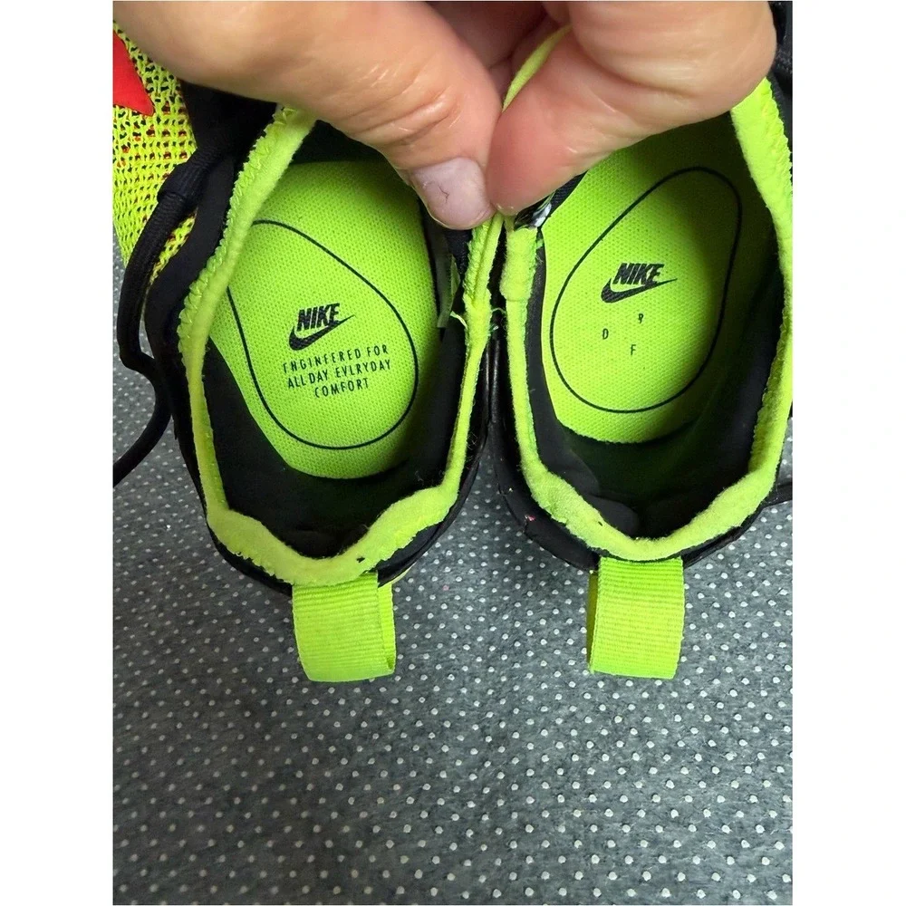 Nike Kids' DualRacer Running Shoes - Neon Yellow with Red Swoosh